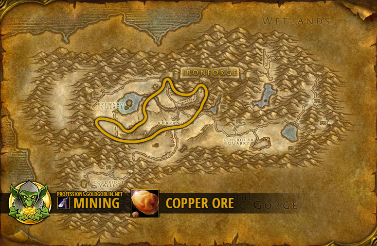 classic professions mining copper ore dunmorogh