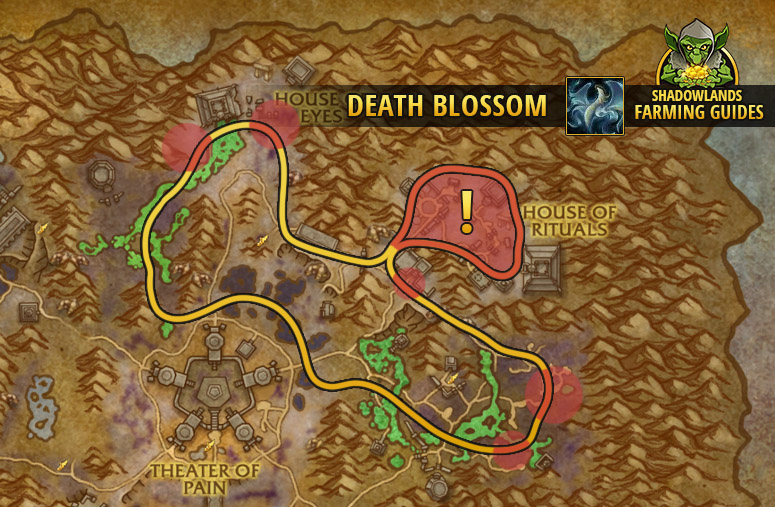 Route to farm Death Blossom in Maldraxxus