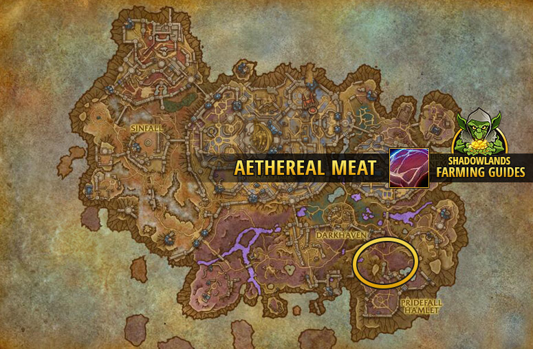 Farmspot for farming Aethereal Meat in Revendreth