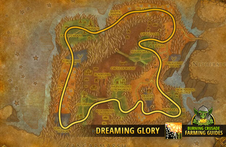 burning crusade classic farming fel dreaming glory blades edge