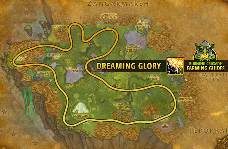 burning crusade classic farming fel dreaming glory nagrand