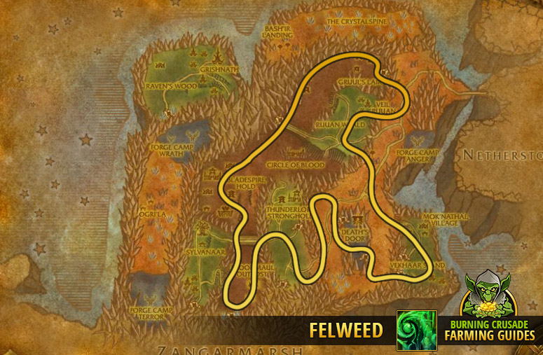 burning crusade classic farming fel felweed blades edge