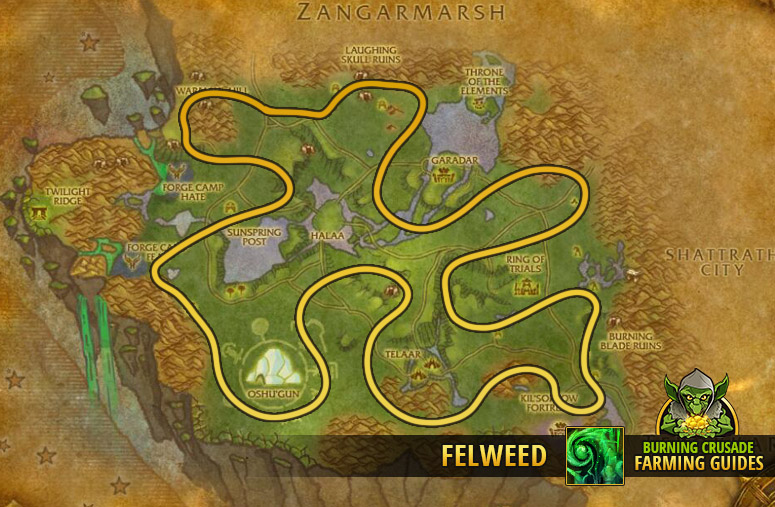 burning crusade classic farming fel felweed nagrand