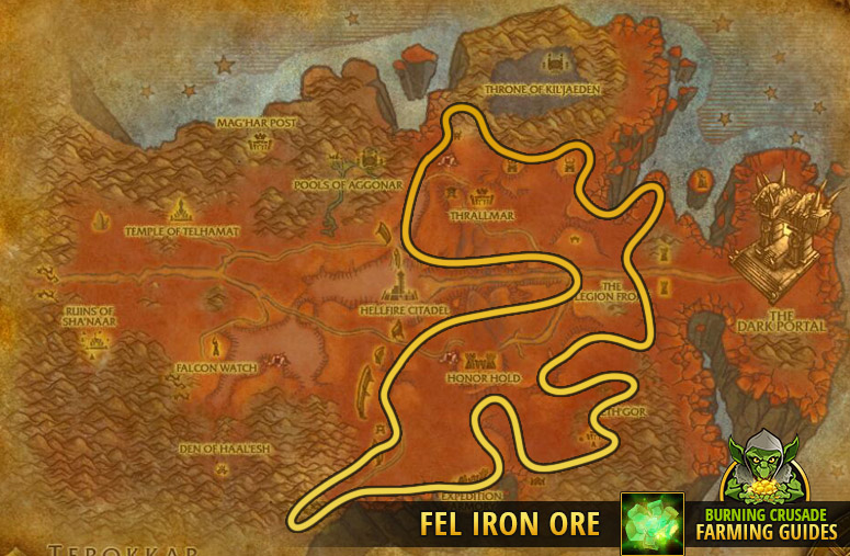 burning crusade classic farming fel iron ore hellfire peninsula2