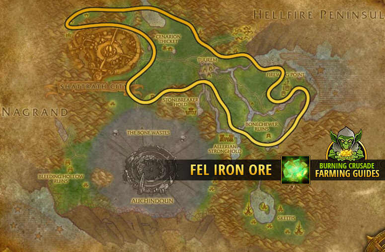 WoW Farming Fel Iron Ore - Burning Crusade Classic Farm Guide » classic ...