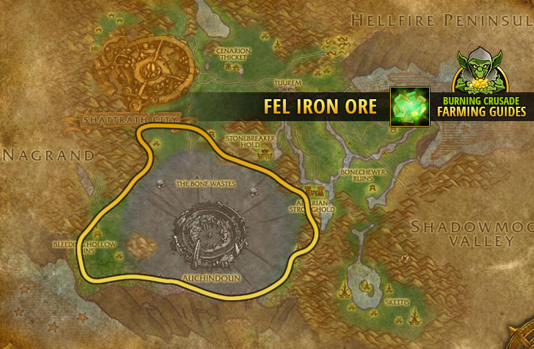 burning crusade classic farming fel iron ore terokkar2