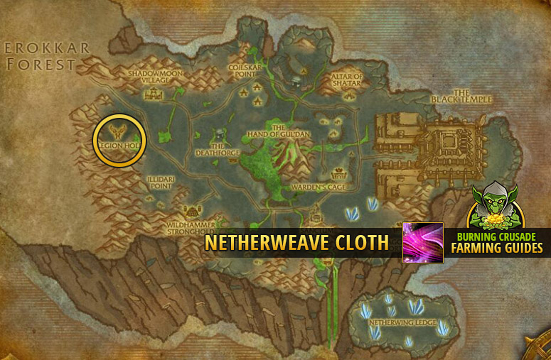 burning crusade classic farming netherweave cloth shadowmoonvalley